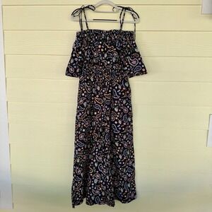 NWT Lyn Around Jumpsuit Romper Small Wide Leg New Floral Cotton Off The Shoulder